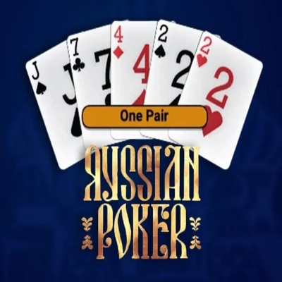 Russian Poker slot logo by OneTouch Games at Tenex Casino